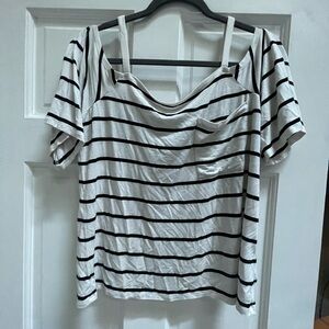 White House Black Market Asymmetrical Short Sleeve T-Shirt